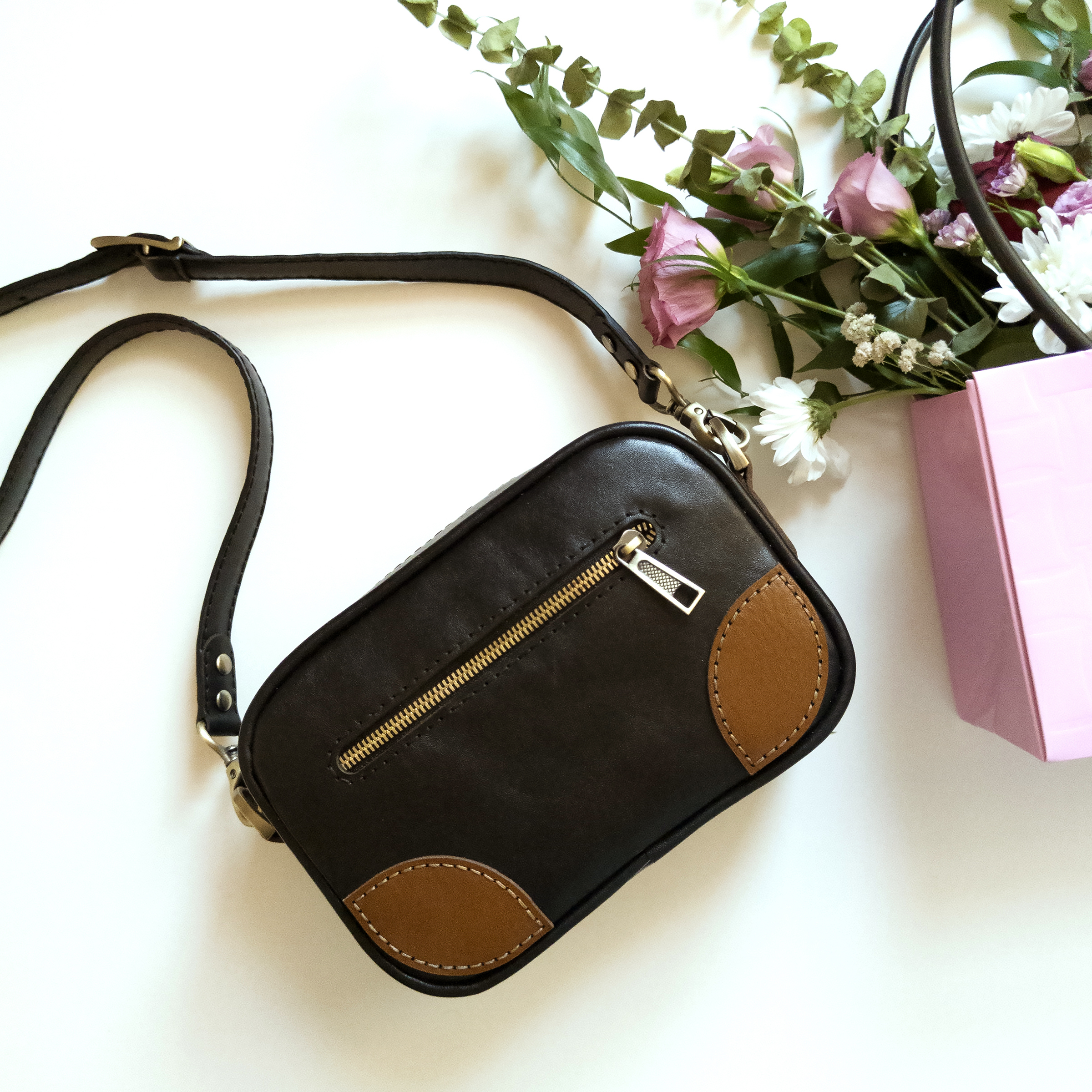 کیف چرم زنانه مشکی کد 220 - Image 2